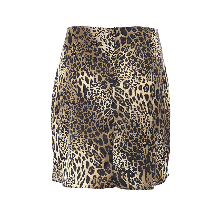 Ms Leopard Print Hip Skirt Fashion High Waist Skirt