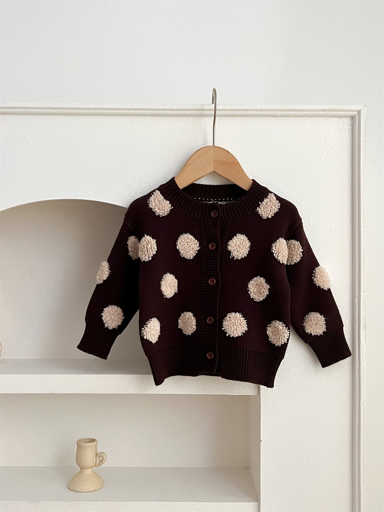 Miss Little Polka Dots Knitted Cardigan Sweater