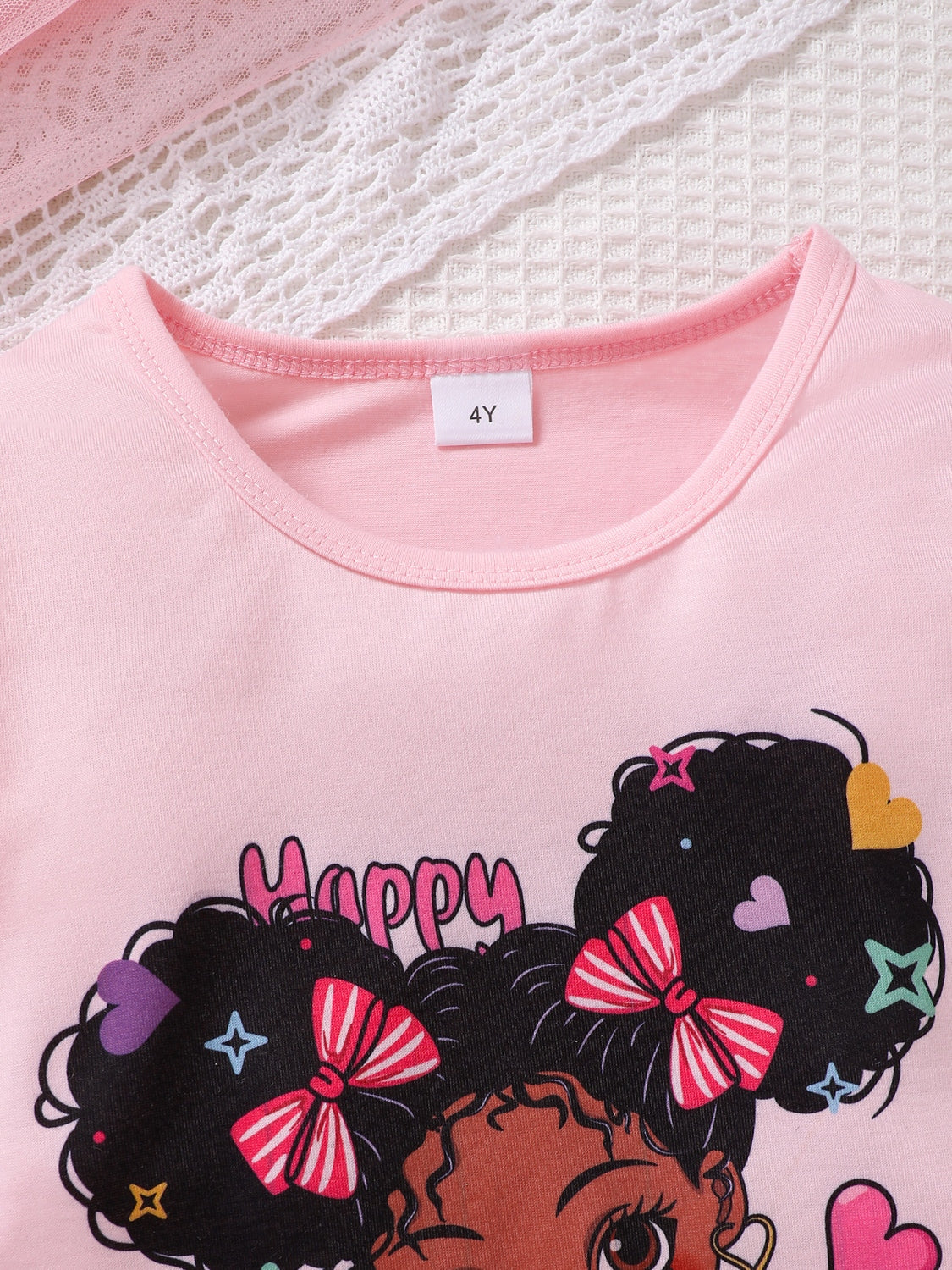 Miss Cartoon Graphic Top and Pants Set