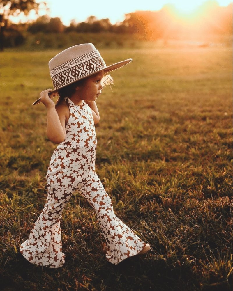 Miss Andi Pleated Bell Bottom Jumpsuit