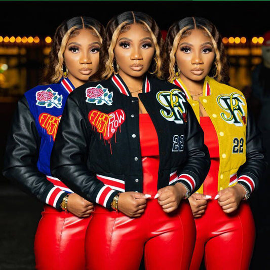 Short Locomotive Style Printed Longfengni Thick Coat Clip