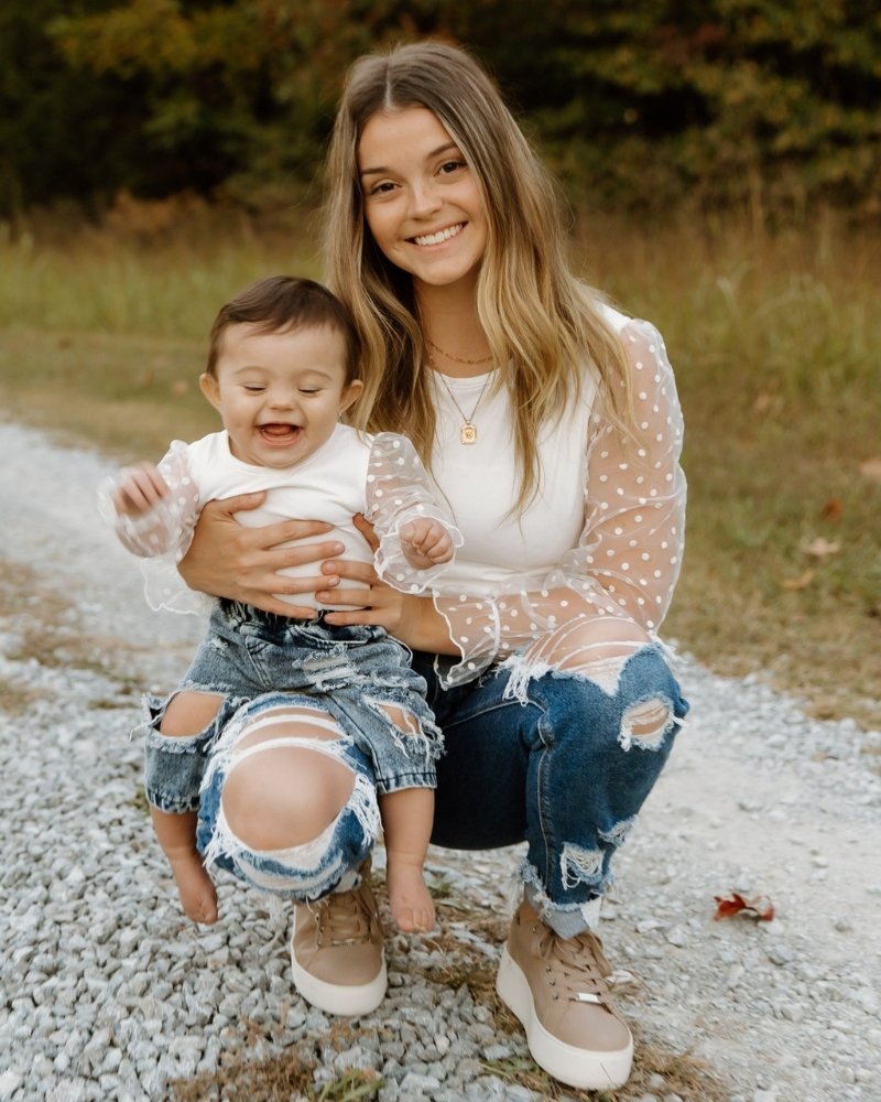 Mommy and Me Destinee Sheer Dot Sleeve Top & Leotard - White