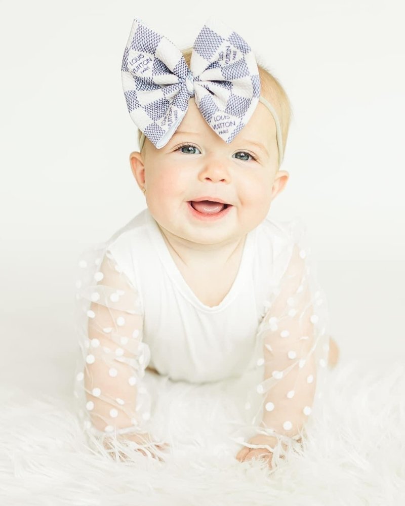 Mommy and Me Destinee Sheer Dot Sleeve Top & Leotard - White