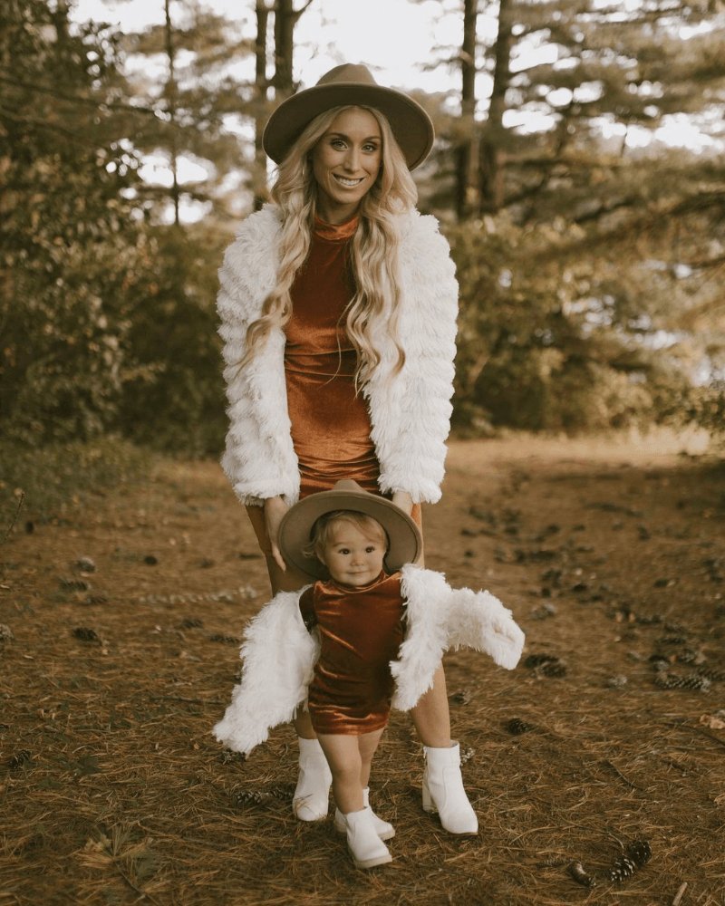 Mommy and Me Fatima Faux Shag Layered Jacket - Ivory