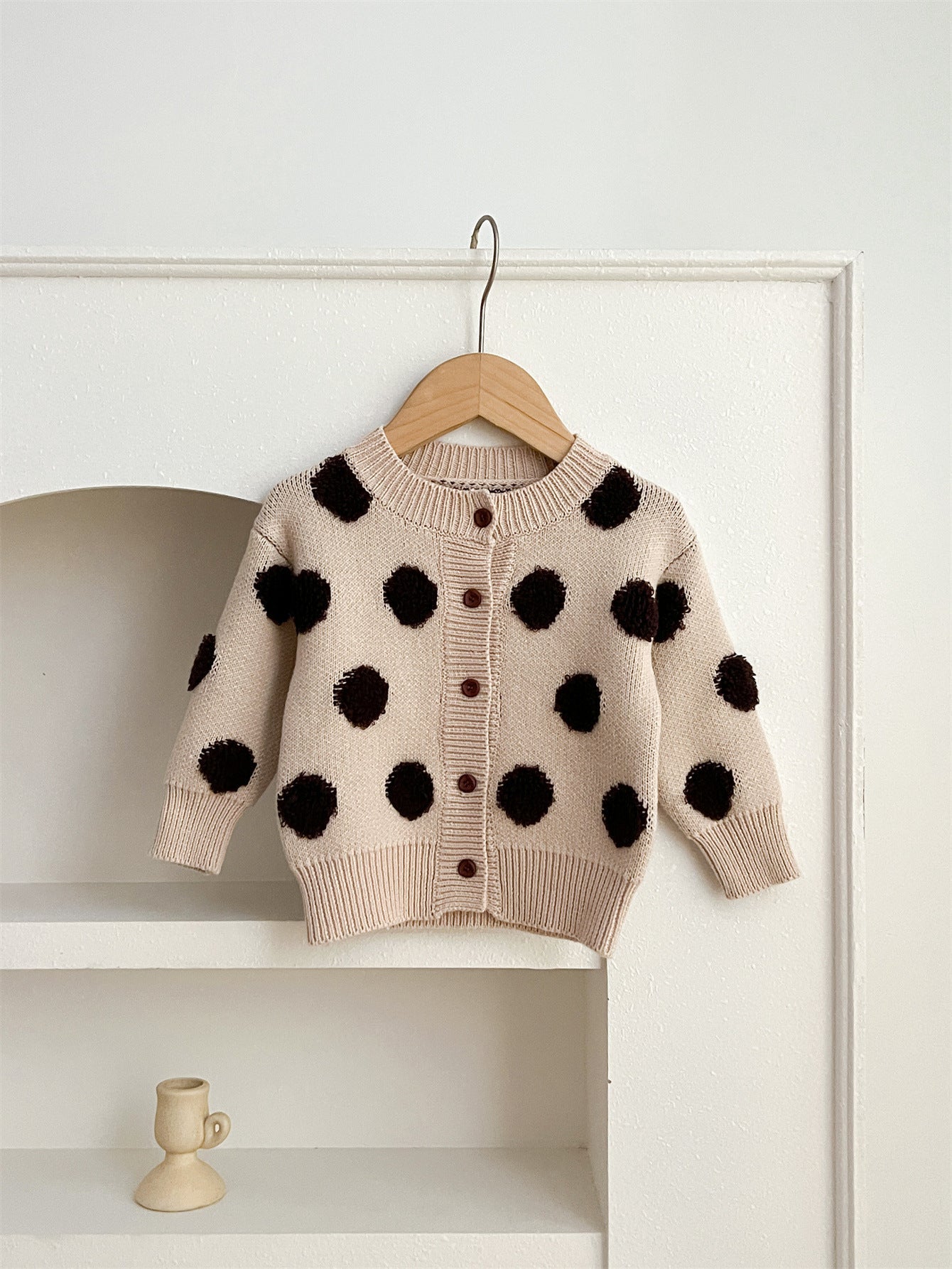 Miss Little Polka Dots Knitted Cardigan Sweater