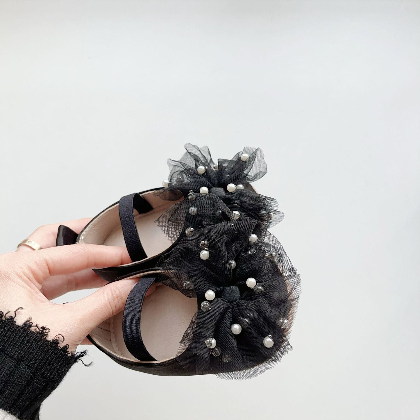 Baby Girl Fashion Beaded Tulle Soft-Sole Anti-slip Walking Shoes