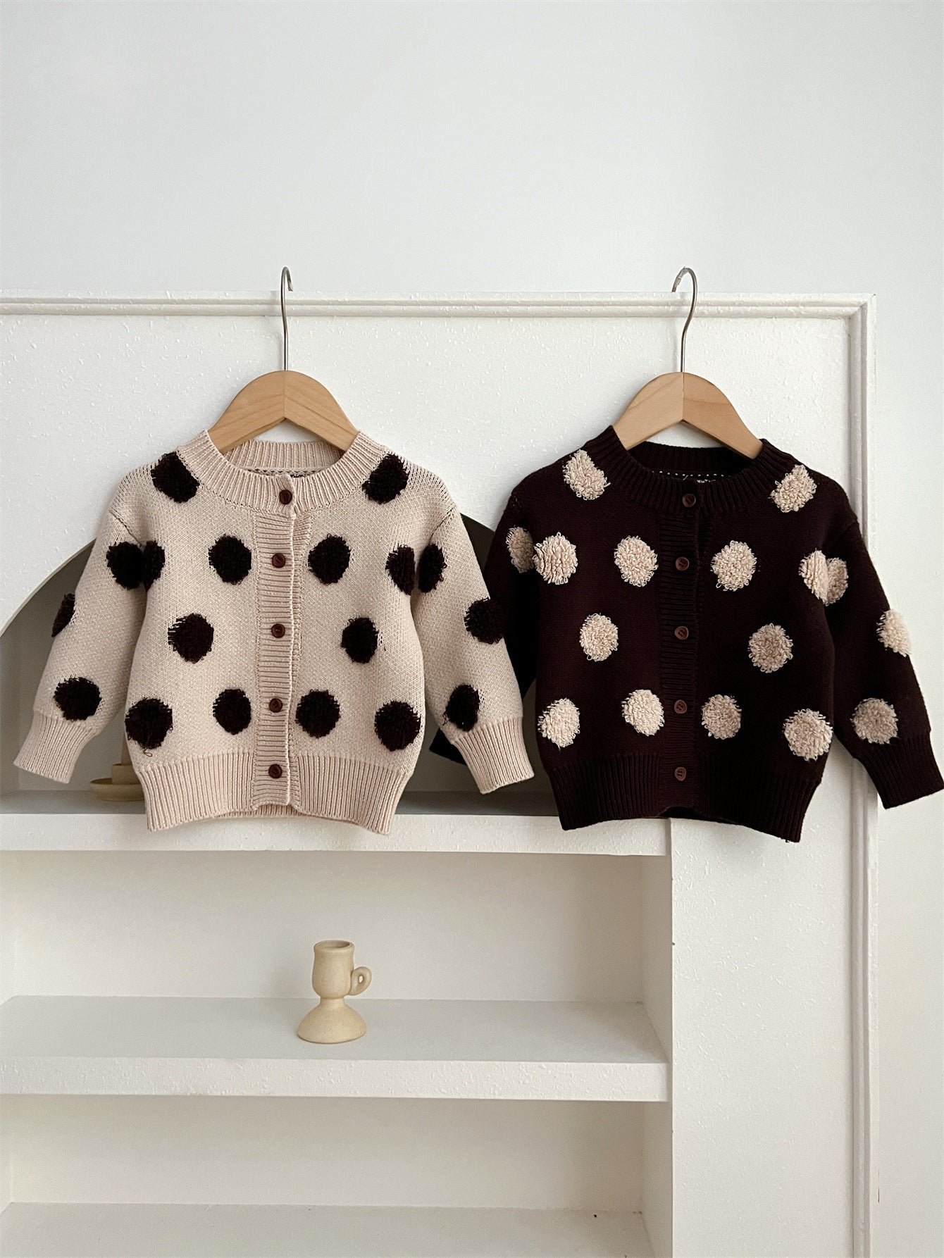 Miss Little Polka Dots Knitted Cardigan Sweater