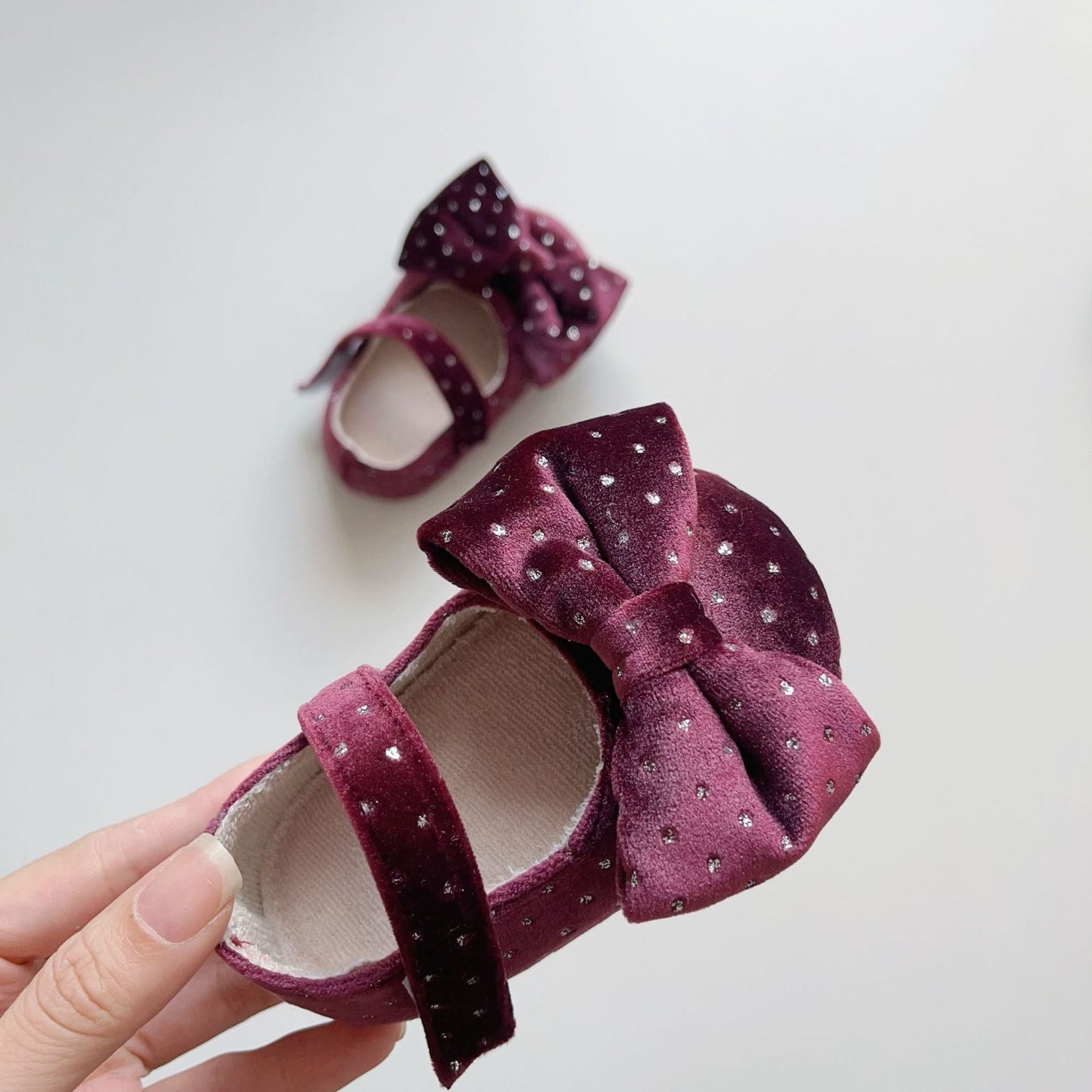 Baby Girl Vintage Design Dots Pattern Toddler Soft-Sole Anti-slip Walking Shoes