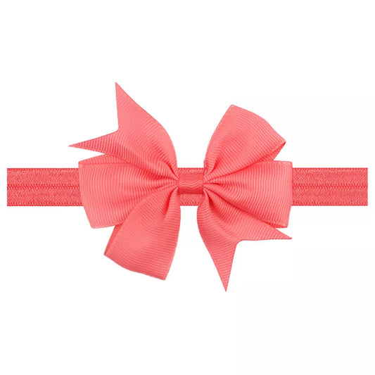 Light Red Pure Color Bow Headband